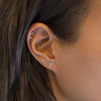 Double Star Diamond Single Earring