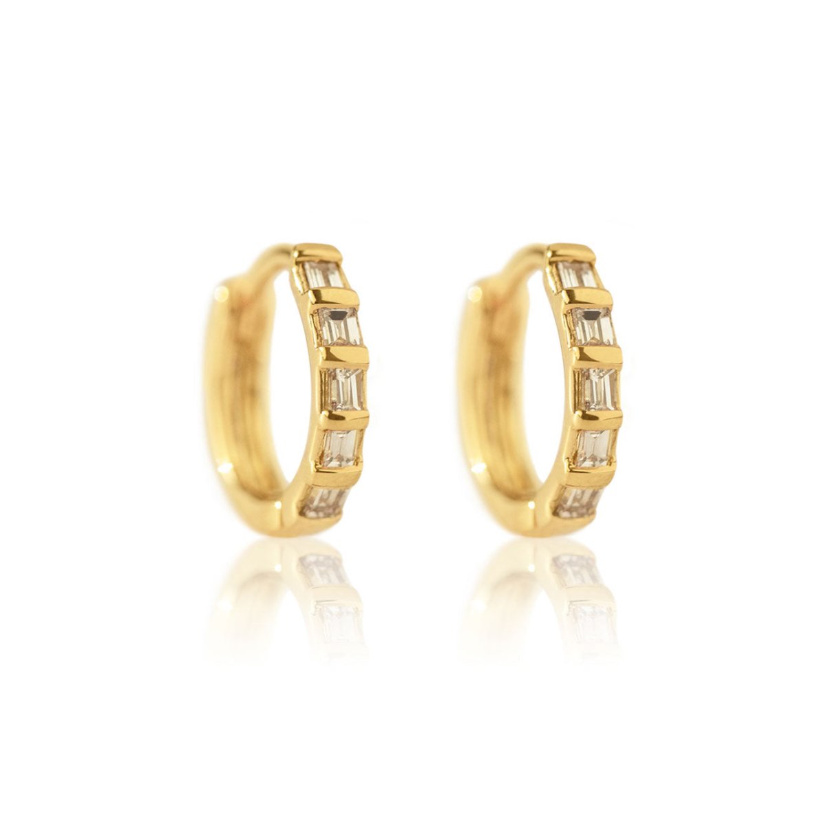 Micro Baguette Diamond Huggies