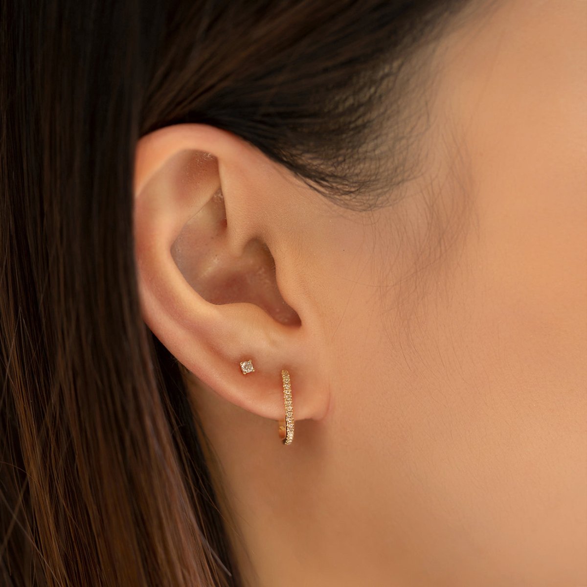 Diamond Oval Small Hoops