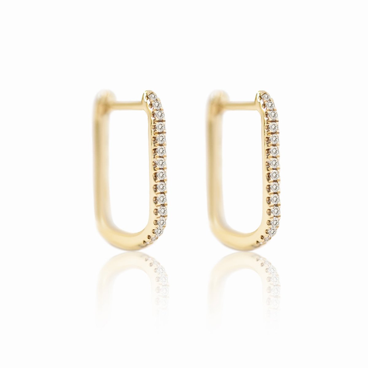 Diamond Oval Small Hoops