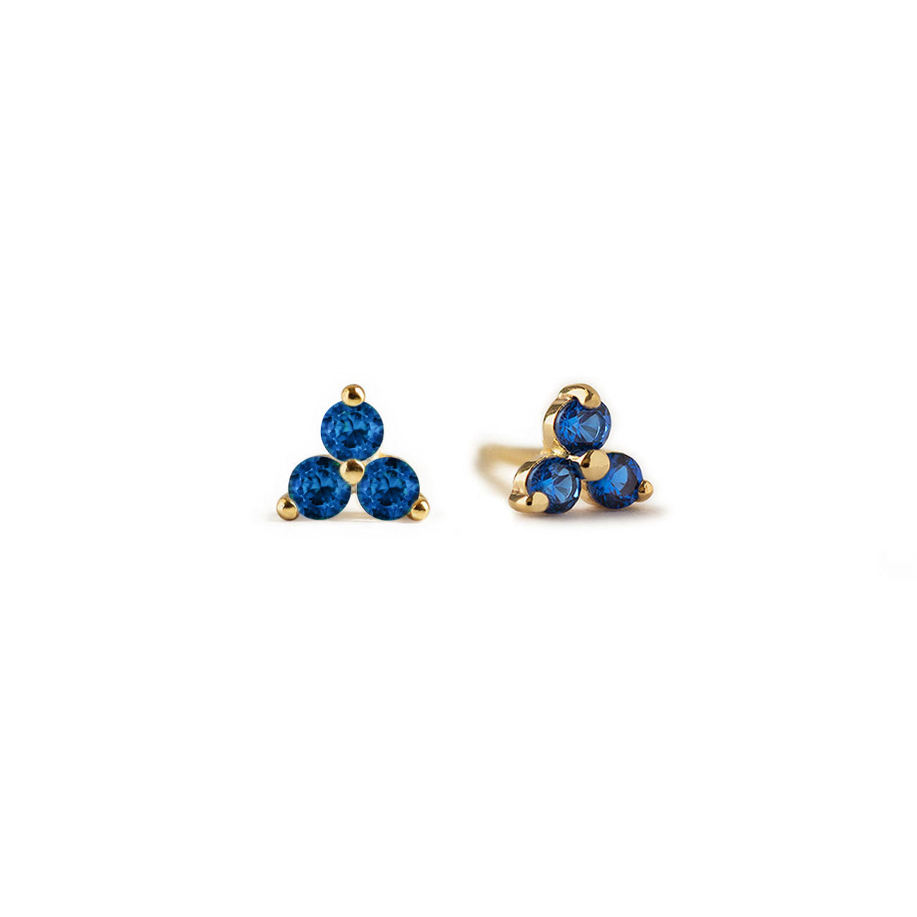 Gemstone Clover Studs Blue Sapphire