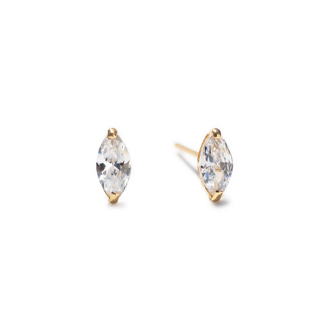 Marquise Diamond Stud Earrings, Valentine's Gifts