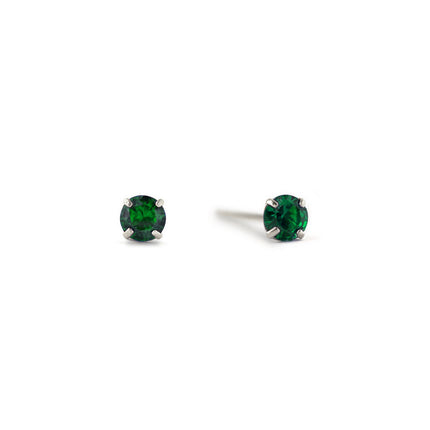 Birthstone Tiny Studs Emerald