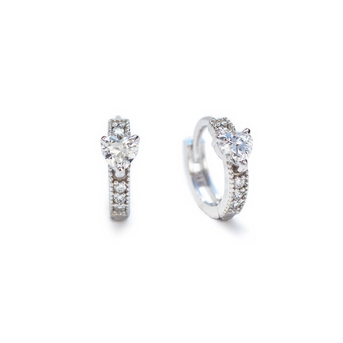 Sterling Silver Tiny Heart Huggies