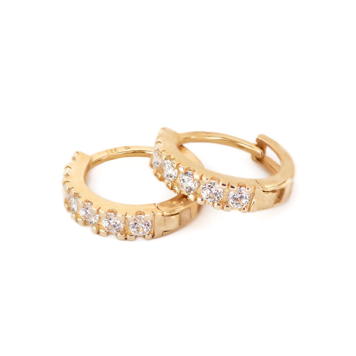 Diamond Pavé Huggie Earrings