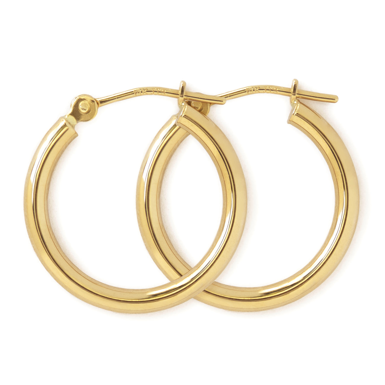 Gold Double Cut Out Medium Hoop Earrings  PrettyLittleThing