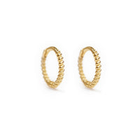 Gold Small Rope Textured Gold Huggie Earrings