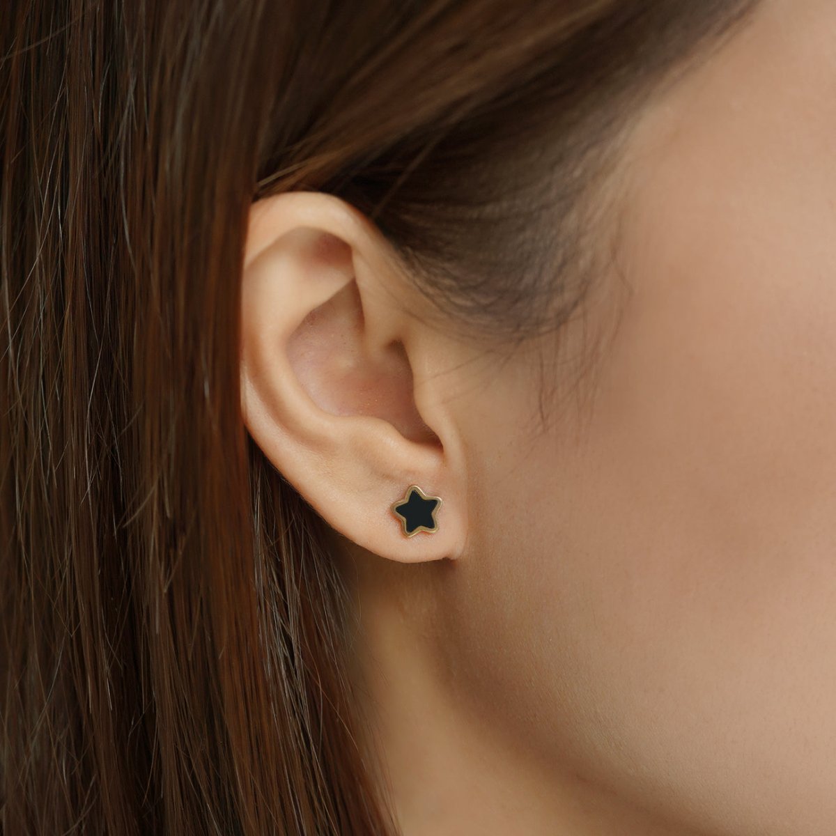 Gemstone Star Studs Onyx