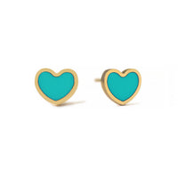 Gemstone Heart Studs Turquoise
