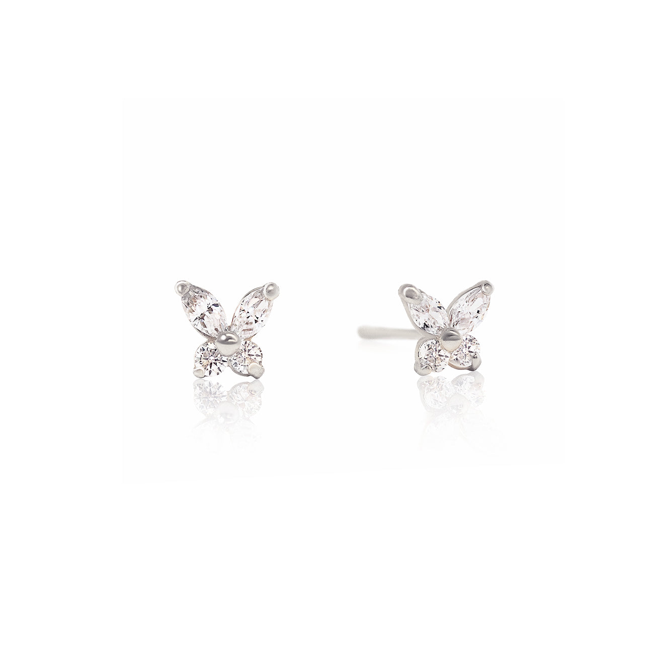 Tiny Crystal Butterfly Studs