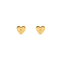 Tiny Heart Initial Studs