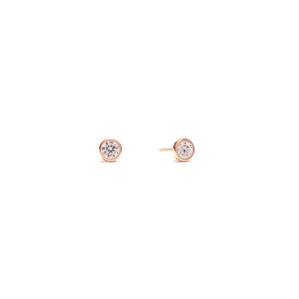 14K Solid Rose Gold Stud Earrings, Round CZ, Screw Back, .50 CTW – Everyday  Elegance Jewelry