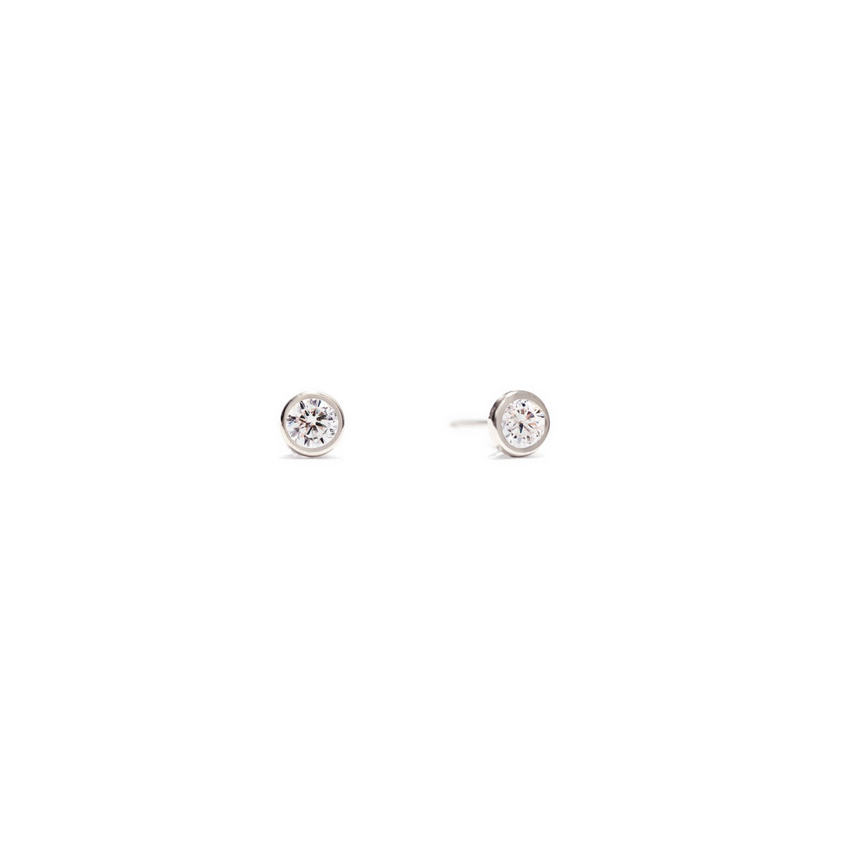 14K White Gold Studs, Tiny Solid White Gold Stud Earrings – AMYO Jewelry
