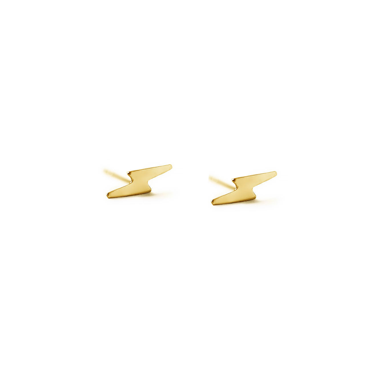 9ct Gold Tiny Cz Lightning Bolt Studs Gold Stud Earrings 