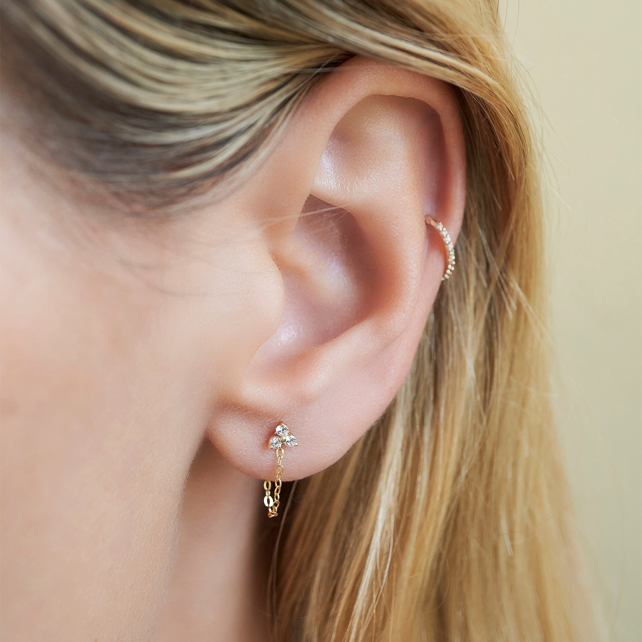 Tiny Clover Pave Stud