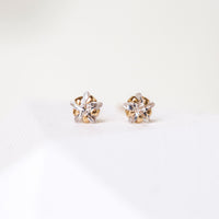 Solid Gold Tiny Star Studs