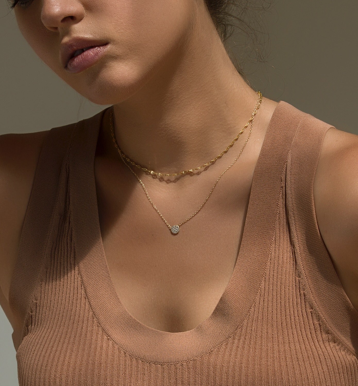 Gold Choker Necklace, Dainty Layered Choker for Women, Layered Necklace