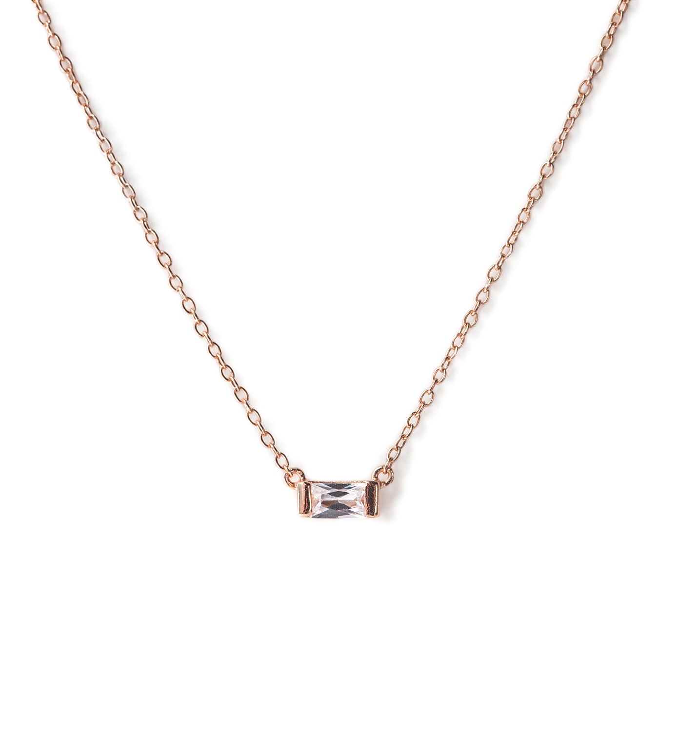 Sofia Baguette Necklace, Necklaces - AMY O. Jewelry