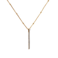 Gold Bar Beaded Chain Necklace, Necklaces - AMY O. Jewelry