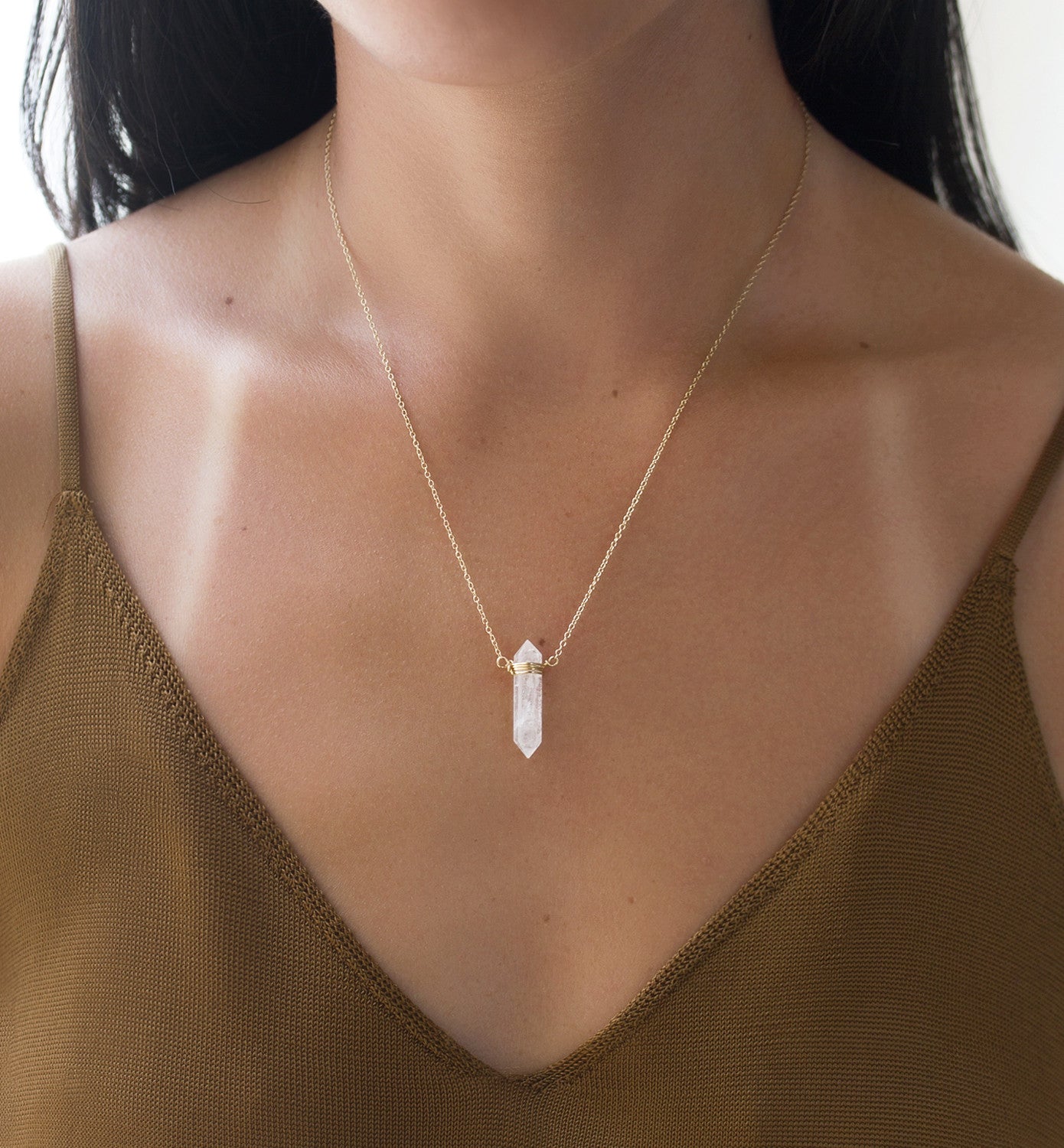 Yaomiao 3 Pieces Crystal Necklaces, Quartz Pendant Energy Healing