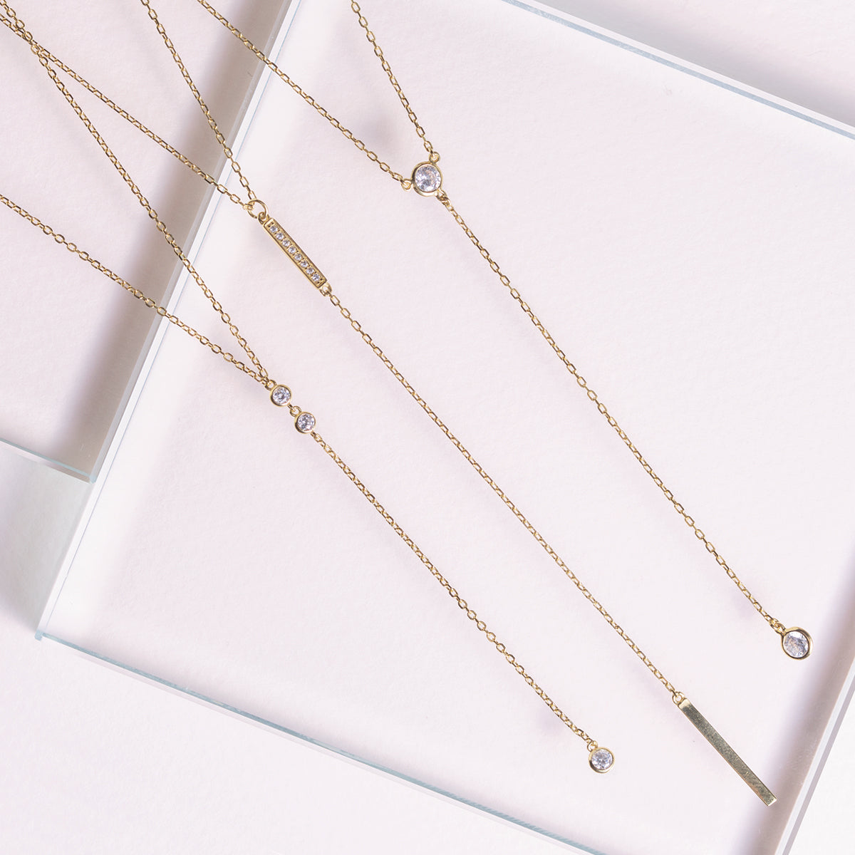 Gold Lariat Necklace | Gigi Gold Y Lariat Necklace Layered – AMYO 