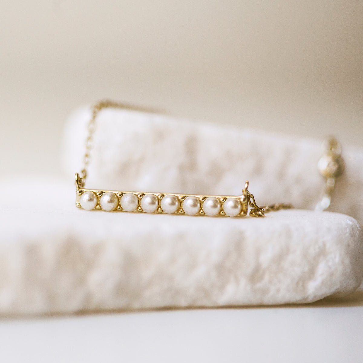 Selene Pearl Bar Necklace, Necklaces - AMY O. Jewelry