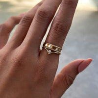 Classic Band and Rope Ring Set