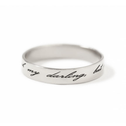 Script Engraved Message Ring