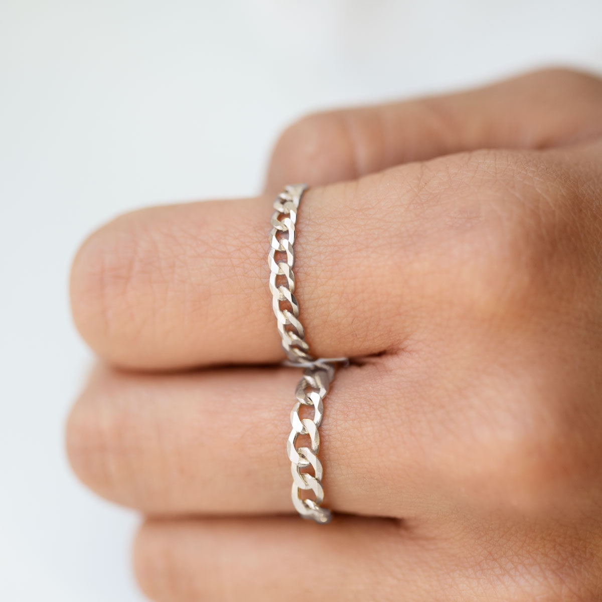 Silver Curb Chain Rings in different sizes