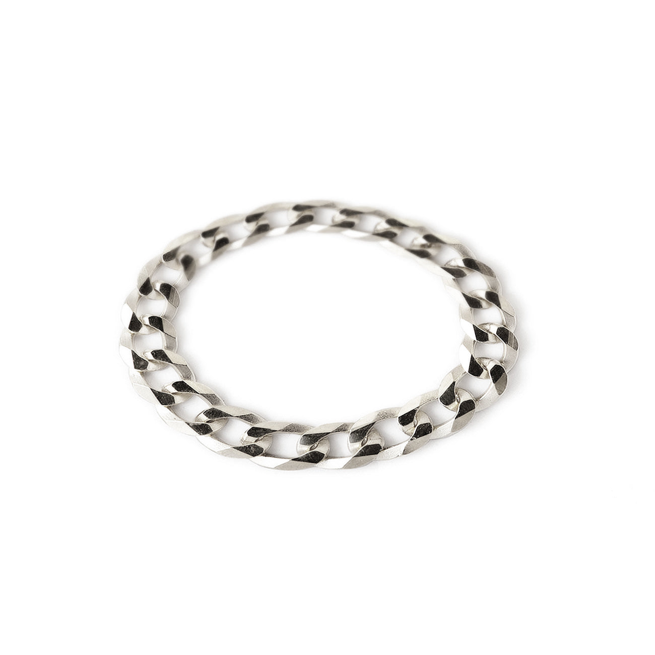 Sterling Silver Curb Chain Ring