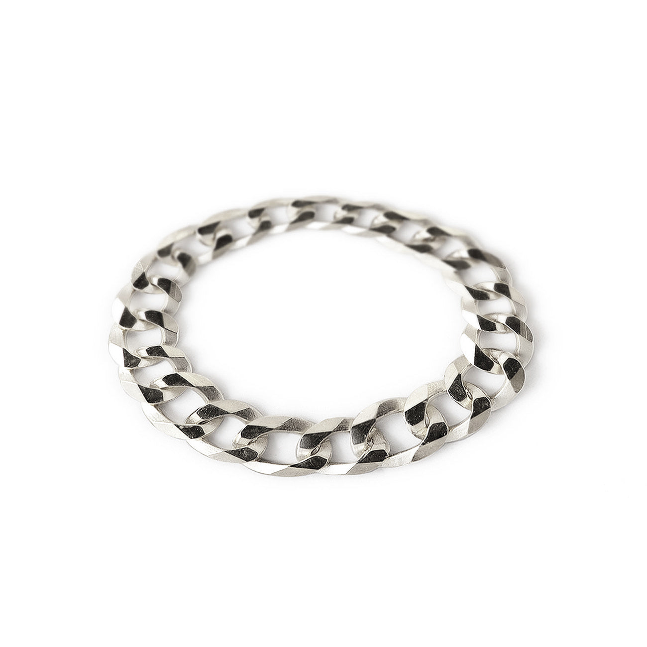 Sterling Silver Thick Curb Chain Ring