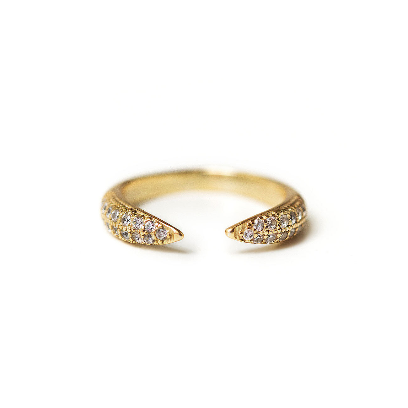 Gold Pave Claw Ring
