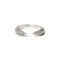 Sterling Silver Pave Claw Ring