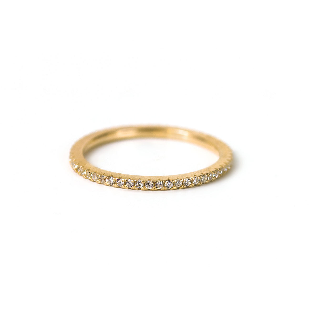 Thin Double Band Pave Diamond Stacking Ring in 14k White Gold - Filigree  Jewelers