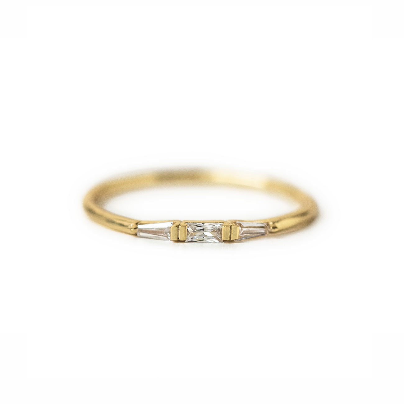 Dainty Gold Baguette Ring
