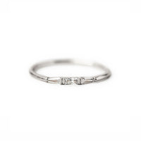 Dainty Sterling Silver Baguette Ring