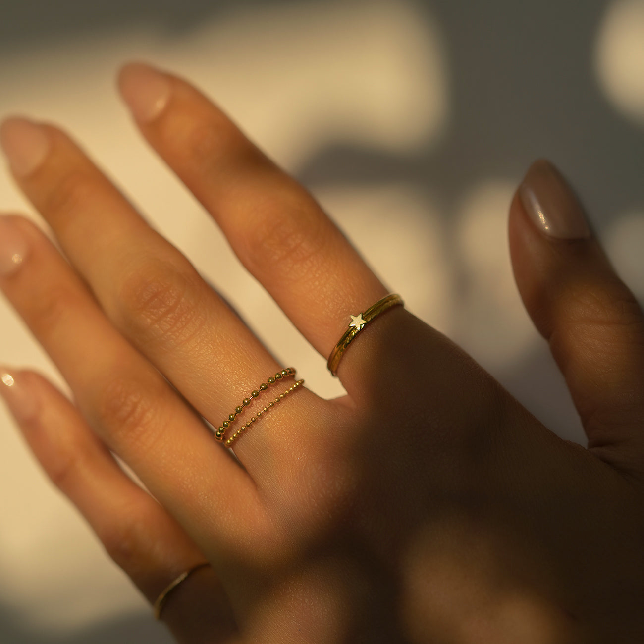 Tiny Star Ring, Dainty Stackable Rings, Gold Minimal Rings Gold Vermeil / 5
