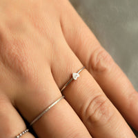 Tiny Heart Couple Initial Ring