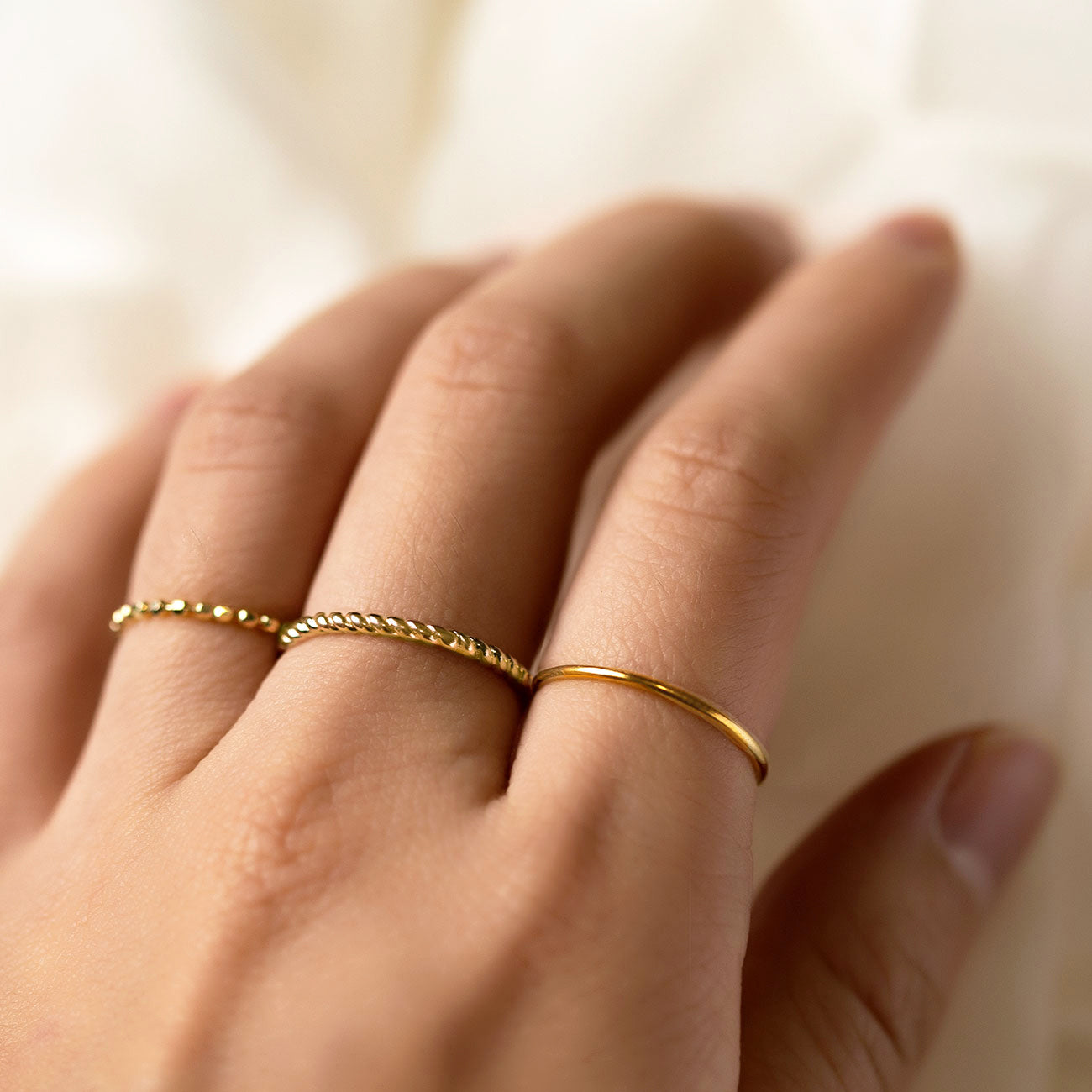 Thin Twisted Rope Stacking Ring, Skinny Stackable Rings – AMYO Jewelry