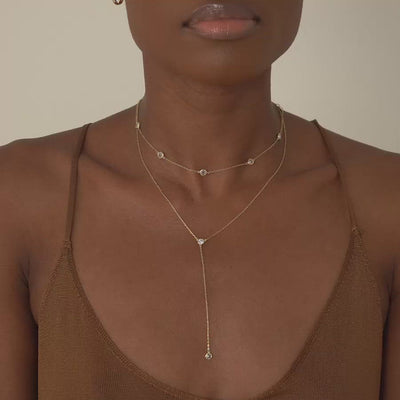 Lariat Necklace, Necklace Layering, Crystal Lariat Necklace